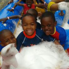 Our children enjoying the Christmas Party
