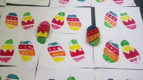 Easter Egg potato print Easter Egg potato print